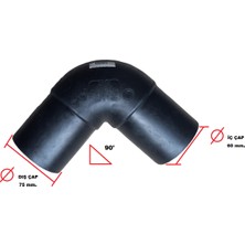 Gutsy Gn Turbo Gas-Su Hortum Bırlestırıcı Dırsek 90' 60X75