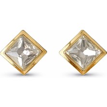 Gold Renkli Venüs Design Çelik Kris Küpe Kadınlar İçin Çivi Model Şık ve Modern Tasarım