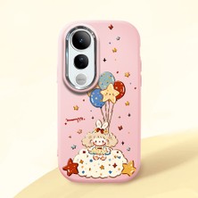 Ucuc Vivo V50 Lite 4g/5g Uyumlu Darbe Emici Kamera Korumalı Pembe Silikon Özel Baskı Desenli Kılıf