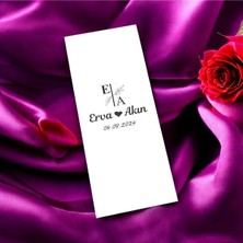 Söz, Nişan, Kına, Düğün Hatırası Hediyelik Kart 5X12 cm 100 Adet -