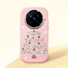 Ucuc Vivo X200 Pro Uyumlu Darbe Emici Kamera Korumalı Pembe Silikon Özel Baskı Desenli Kılıf