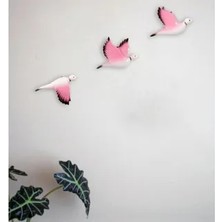 Vivense Güvercin Üçlü Duvar Süsü, Pembe