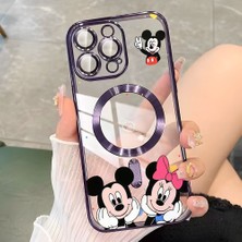 Ucuc iPhone 15 Pro Max Uyumlu Şeffaf Arka Yüzeyli Manyetik Darbeye Dayanıklı Silikon Kılıf