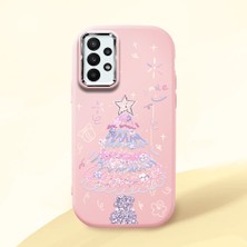 Ucuc Samsung Galaxy A23 4g/5g Uyumlu Darbe Emici Kamera Korumalı Pembe Silikon Özel Baskı Desenli Kılıf