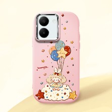 Ucuc Vivo Y77T/Y78M Uyumlu Darbe Emici Kamera Korumalı Pembe Silikon Özel Baskı Desenli Kılıf