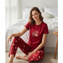 Mihra Kadın Compakt Penye Bisiklet Yaka Kısa Kol Ince Pijama Takımı 90784B - 1 Adet