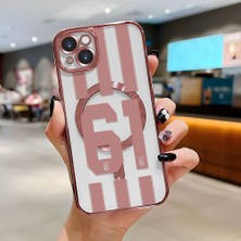Ucuc iPhone 14 Plus Uyumlu Şeffaf Arka Yüzeyli Manyetik Darbeye Dayanıklı Silikon Kılıf