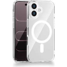Fenza iPhone 16 Uyumlu Kamera Korumalı Magsafe Wireless Şarj Özellikli Lüks Şeffaf Silikon Telefon Kılıfı