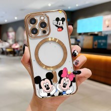 Ucuc iPhone 15 Pro Max Uyumlu Şeffaf Arka Yüzeyli Manyetik Darbeye Dayanıklı Silikon Kılıf