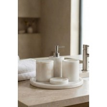 Ellia Soft Celeste 5 Parça Doğal Taş, Mermer Banyo Seti