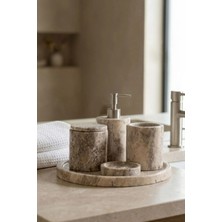 Ellia Soft Alabaster 5 Parça Doğal Taş, Mermer Banyo Seti