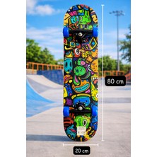 PremiumPort 80 cm Zımparalı Ahşap Kaykay Çocuk ve Yetişkin Için