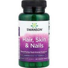 Swanson Hair Skin & Nails Beautifying Inositol Paba Msm 60 Vegan Tablets