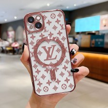 Ucuc iPhone 14 Plus Uyumlu Şeffaf Arka Yüzeyli Manyetik Darbeye Dayanıklı Silikon Kılıf