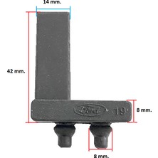 Gutsy Klıps Kaput Darbe Takozu Ford Araçlar Boy:42 Mm.en:14 Mm.darbe Alan Kalınlık:8 Mm.tutucu Pim:8 Mm.