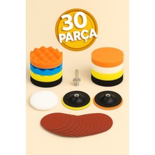 30 Parça Araç Pasta Cila Polisaj Süngeri ve Keçe Seti, Parlatıcı Pedi