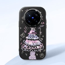 Ucuc Vivo X200 Pro Uyumlu Darbe Emici Kamera Korumalı Siyah Silikon Özel Baskı Desenli Kılıf