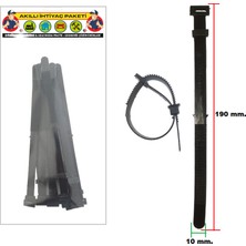 Gutsy Toplama Kelepçesi Emniyet Halkalı Sökülebilir Plastik Kablo Bağı 10MMX190MM (10 Adet)