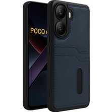 Hayat Store Xiaomi Poco X7 Pro Kılıf Sara Kartvizitli Deri Kılıf - Lacivert