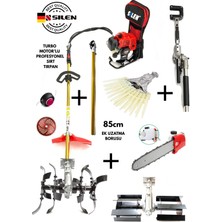 Silen Turbo Motorlu Benzinli Sırt Tırpan Lüks Full Bahçıvan Set 6,8 Hp
