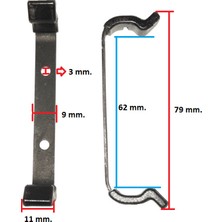 Gutsy Klıps Kapak Tutucu Sekman Çelik Mandal Dış Doy:79 Mm.iç Boy:62 Mm.sac En:9 Mm.plastık Kaplamalı En:11 Mm.delik:3 Mm. ( 10 Adet )