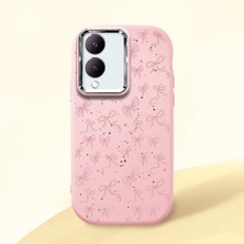 Ucuc Vivo Y28 4g Uyumlu Darbe Emici Kamera Korumalı Pembe Silikon Özel Baskı Desenli Kılıf