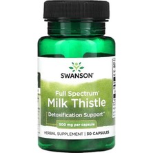 Swanson Full Spectrum Milk Thistle Deve Dikeni (Detox) 500 Mg, 30 Capsules