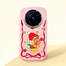 Ucuc Vivo X200 Pro Uyumlu Darbe Emici Kamera Korumalı Pembe Silikon Özel Baskı Desenli Kılıf