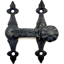 Hayat Store Antika Tarz Dekoratif Pirinç Kapı, Pencere Mandalı - 82X65 Mm, Oksit