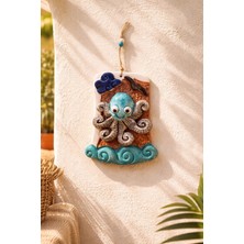 Marena Home Ahtapot Duvar Süsü 21 Cm, Seramik Duvar Dekoru, Bohem Balkon Yazlık Deniz Temalı Dekor