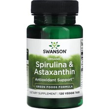 Swanson Organic Spirulina Astaxanthin Greens Superfoods 120 Veggie Tabs