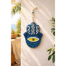 Marena Home Nazar Boncuğu Hamsa El Duvar Süsü 20 cm | Fatma Ana Eli | Seramik El Yapımı | Bohem Duvar Dekoru
