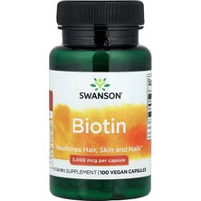Swanson Biotin Hair Skin & Nails 5,000 Mcg 100 Vegan Capsules