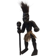 WoodBay El Yapımı Ahşap Yamyam Heykel Primitive Yamyam 40CM