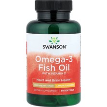 Swanson Omega 3 Epa Dha Fish Oil With Vitamin D3 Lemon 60 Softgels