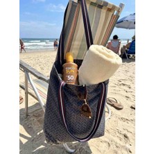 Vulli Plaj Çantası Fermuarsiz Sağlam Kumaş Pratik Kullanım