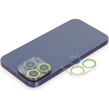 Hayat Store Apple Iphone 13 Pro Max Renkli Kamera Lens Koruma Cam - Yeşil-Sarı