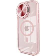 Hayat Store Apple Iphone 15 Pro Kılıf Teleskop Lens Magsafe Silikon Kapak - Pembe