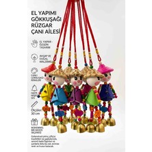 Wolawood Geleneksel Pirinç Çiftçisi Rüzgar Çanı Renkli Gökkuşağı Tasarım Şapkalı Asmalı Süs Biblo Dekoratif Hediyelik Eşya