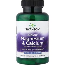 Swanson Albion Magnesium Calcium With Vitamins D3 & K2 90 Veggie Capsules