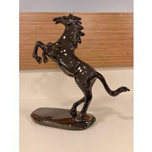Plus Home Dekoratif Dekorasyon Döküm Pirinç Şahlanmış At Obje Renk Bronz Yükseklik 28 cm Çapı 18 cm
