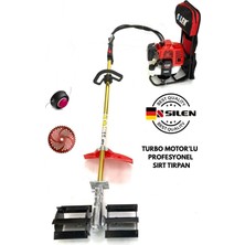 Silen Turbo Motorlu Benzinli Sırt Tırpan + Toprak Çapalama Aparatı 6,8 Hp
