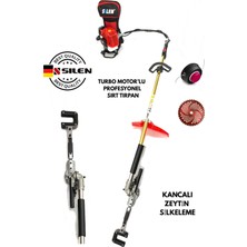 Silen Turbo Motorlu Benzinli Sırt Tırpan + Kancalı Zeytin & Badem Silkeleme Hasat Aparatı 6,8 Hp