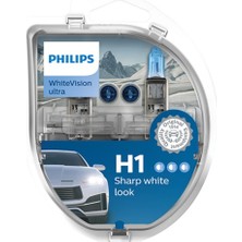 Philips Whitevision Ultra H1 Beyaz Far Ampul Seti + 2 Adet T10 Park Ampul Hediye