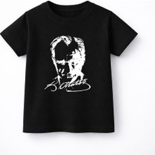 CC Collection Çocuk Tişört Atatürk Baskılı Pamuklu Unisex Günlük Rahat Tişört