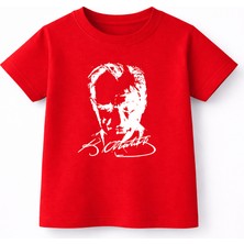 CC Collection Çocuk Tişört Atatürk Baskılı Pamuklu Unisex Günlük Rahat Tişört