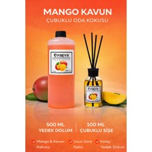 Freyr Mango Kavun Çubuklu Oda Kokusu 100 ml + 500 ml Yedek Dolum | Bambu Çubuklu Ortam Kokusu