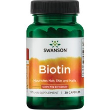 Swanson Biotin Hair B7 Vitamin 5000 Mcg 30 Capsules