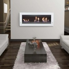 Starfire Rio 60 cm Beyaz Bacasız Bioethanol Duvar Şöminesi