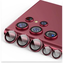 Hayat Store Samsung Galaxy S23 Ultra Valdez Metal Kamera Lens - Kırmızı